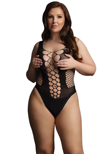 Bodystocking DES023 Le Désir zmysłowe body z geometrycznymi wycięciami
