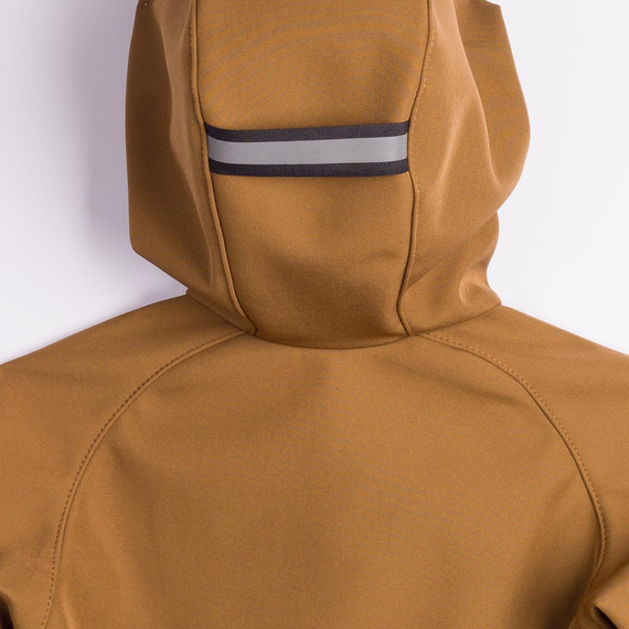 229003 Nicol Kurtka softshell chłopięca polar kaptur odblask- oliwkowa