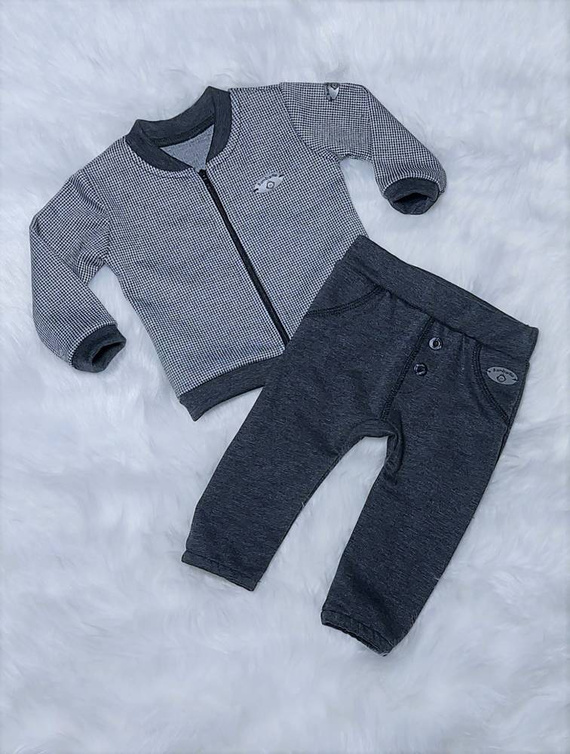 Miłosz chłopięcy komplet katana + spodnie Bambarillo szary