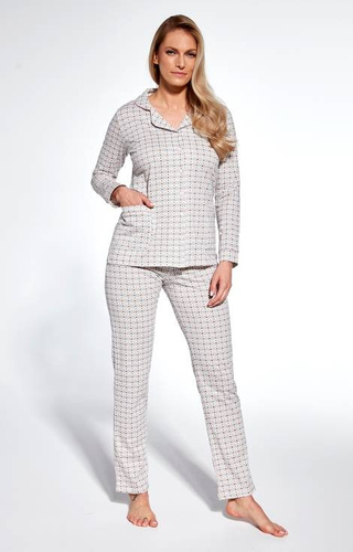 482/364 Ella Piżama damska rozpinana Cornette - ecru