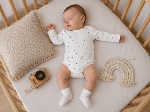 Mamatti BD16226 Body Niemowlęce Bawełniane Długi Rękaw Gwiazdki