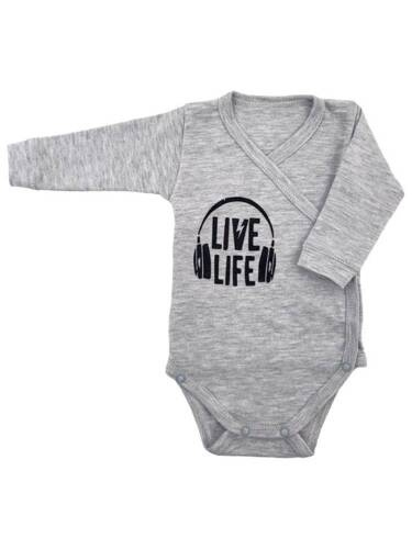 Body rozpinane z długim rękawem "Music" Terjan - szary