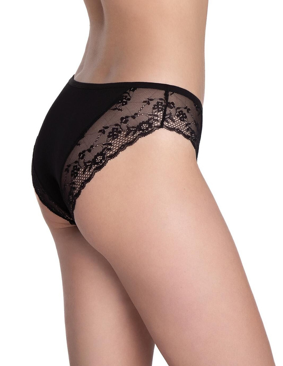 Figi Lama L-1590 BI – bawełniane bikini z koronką i kokardką, 2 sztuki w pudełku