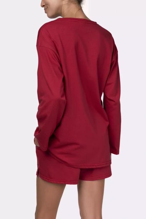 Joy longsleeve Piżama damska Mona burgund