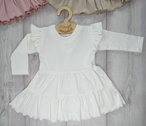 SP502 Mamatti sukienka z motylkami, bawełna 97% elastan 3%, ecru