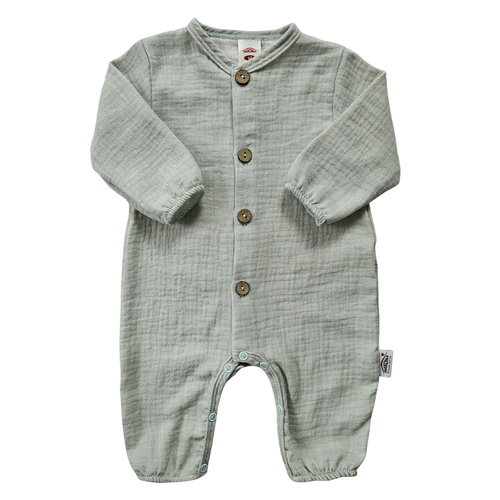 Pajac muślinowy Just Muslin 02235BSM Makoma mint– lekki, oddychający, 100% bawełna