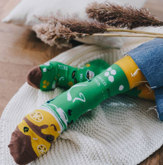 078 Nie do pary, Skarpety damskie More - 026 zielony jasny