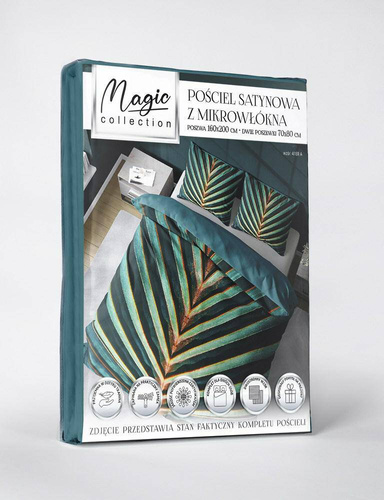 4189 A Pościel z mikrofibry 3D liście Detexpol zielony