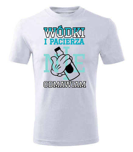 "Wódki i pacierza nie odmawiam" koszulka męska Moocha biały