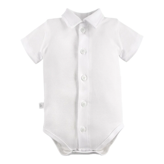 Ceremony Body z kołnierzykiem krótki rękaw Eevi - biały