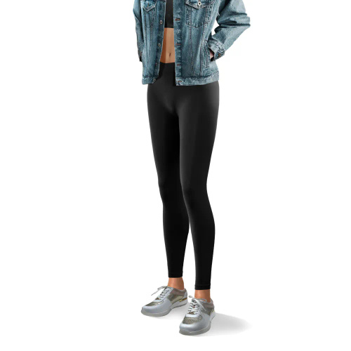 Bezszwowe kryjące Legginsy Long długie Sesto Senso czarny