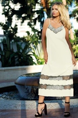 April Halka satynowa koszulka damska DKaren - ecri