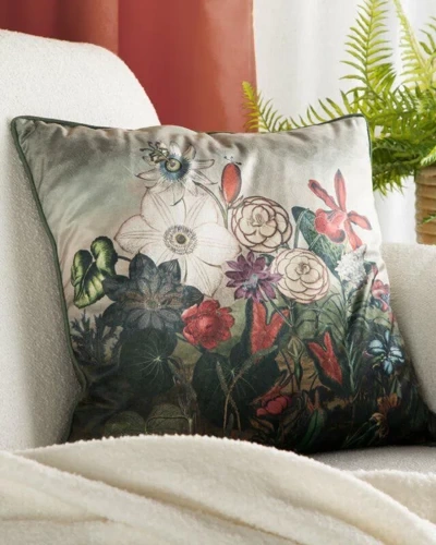 Velvet 106 poszewka welurowa kwiaty Eurofirany zielony