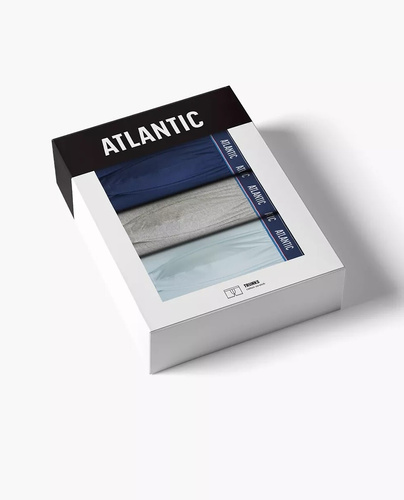 3MH-214 Bokserki męskie 3-pak Atlantic niebieski-szmaragdowy