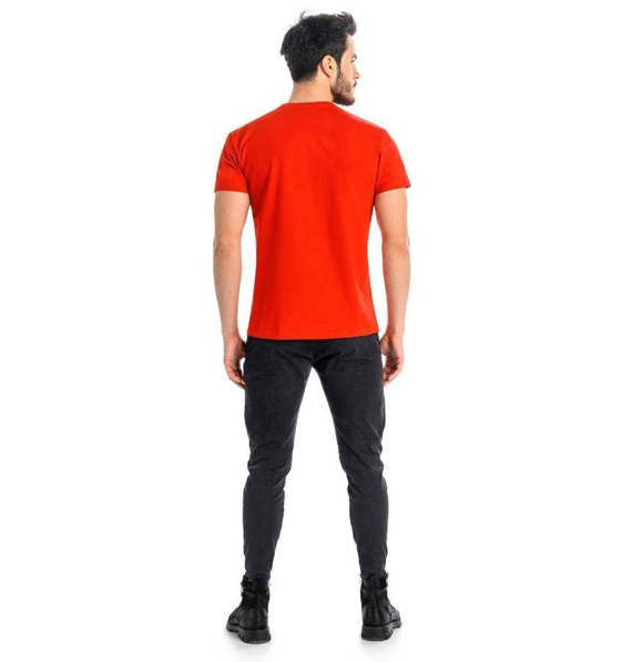 1503 Dany V T-Shirt Męski Bawełniany- czerwony