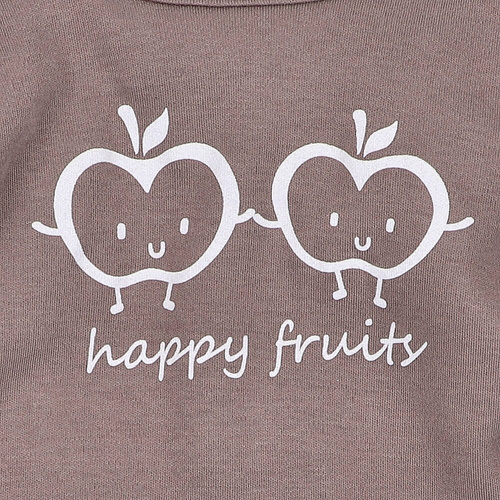ABN-5296/CZE Happy Apples Body z bawełny organicznej Nini brązowy