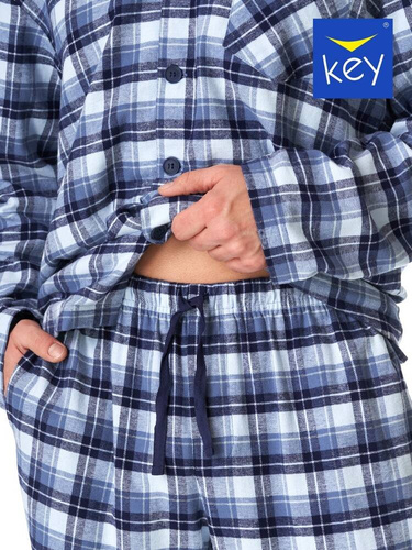 MNS 426 Piżama Męska Key szary krata