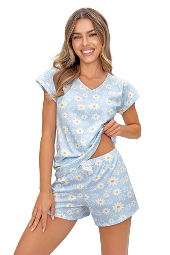 Piżama Margaret Short Donna bawełna kwiatowy print krótki rękaw