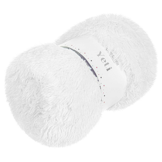 Yeti Koc narzuta włochacz futrzak fotelówka Spod Igły i Nitki pudrowy