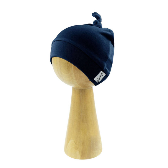052 Czapeczka niemowlęca z węzełkiem "Basic" Nicol - granatowy