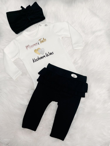 "Mamo i Tato Kocham Was" Body z długim rękawem Bambarillo - ecru 