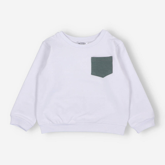 BOB-0004/086 Chłopięca bluza dresowa By o Baby biały