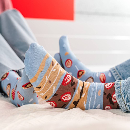 078 Nie do pary, Skarpety damskie More - 032 błękit