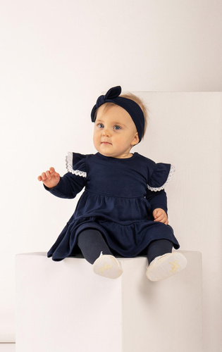 163170 Sukienko-body + opaska "Magia Świąt" Nicol - granatowy