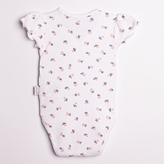 220094 Body bawełniane dla dziewczynki, krótkie rękawy, kwiatowy nadruk – Nicol