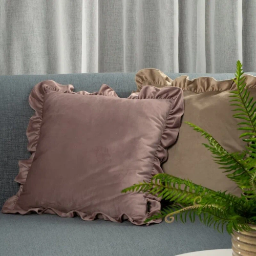 Brenda Poszewka dekoracyjna z falbanką Eurofirany różowy