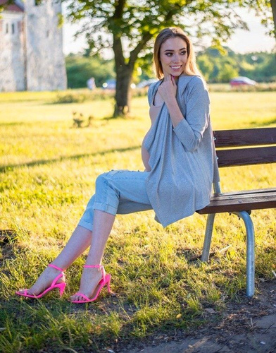 552 Letni Kardigan Sweterek Damski MIRACLE - jasny melanż