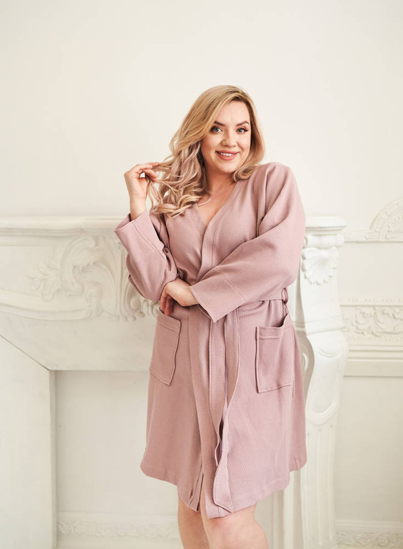 Frida Szlafrok damski ByShelly - brudny róż