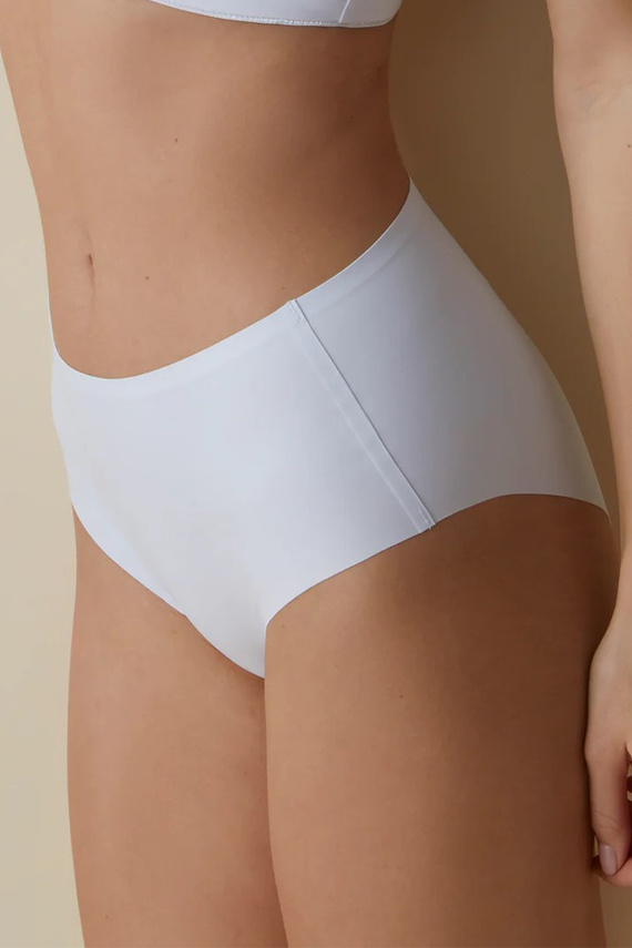 503 Figi damskie Maxi Braga Selene białe   – wysoki stan, bezszwowe, modelujące