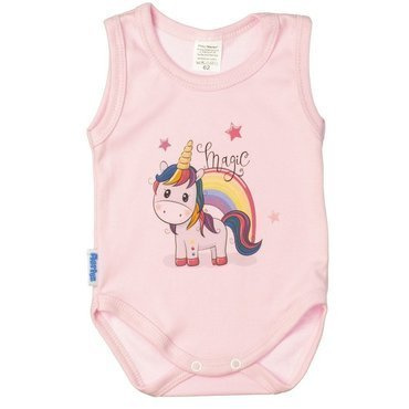 Jednorożec body niemowlęce ramiączkach Martex różowy