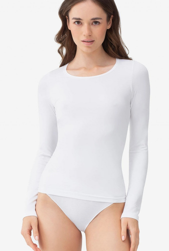 Gatta T-Shirt L 2635 biała koszulka damska bezszwowa długi rękaw mikrofibra