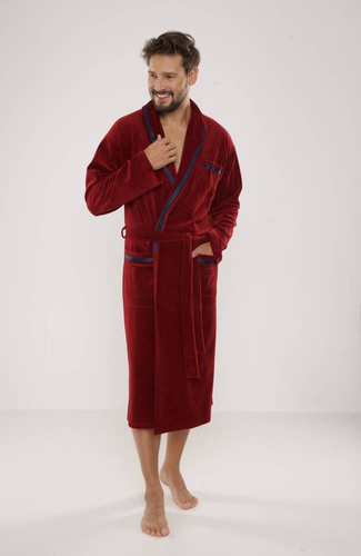 666 Ronaldo szlafrok męski De Lafense - bordo