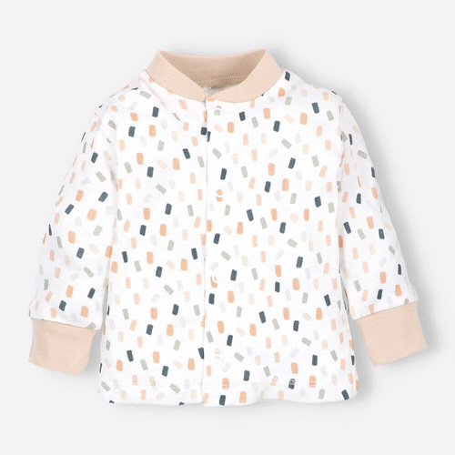 ABN-5328/KRE Kaftanik niemowlęcy z bawełny organicznej Nini kremowy