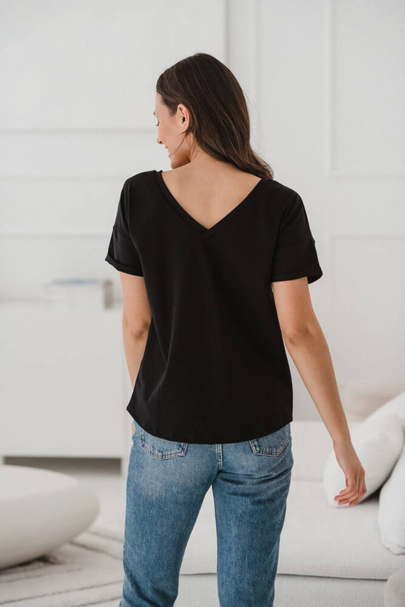 M-Shirt Bluzka ciążowa i do karmienia V-neck Milk&Love czarny