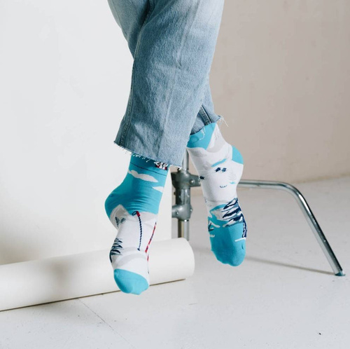 078 Nie do pary, Skarpety damskie More - 021 niebieski