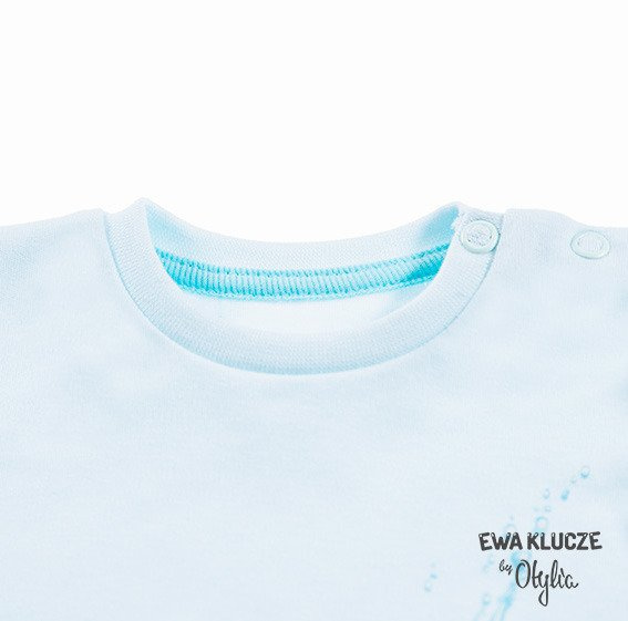 T- shirt bluzeczka "LITTLE CHAMPION" dla dziewczynki Ewa Klucze turkusowa