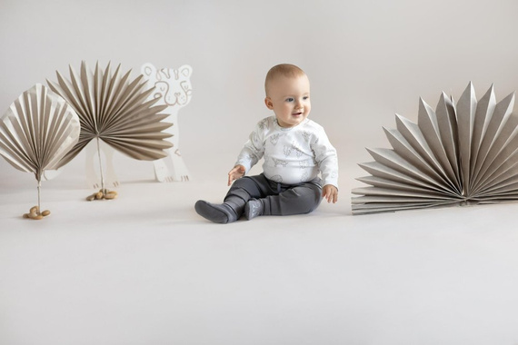 Slow Life Body z długim rękawem Pinokio - ecru druk