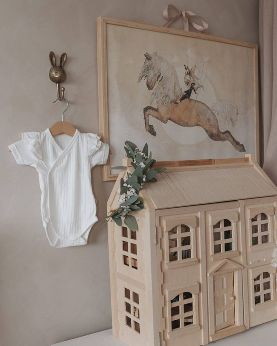 Ażur Body z falbankami krótki rękaw Yosoy