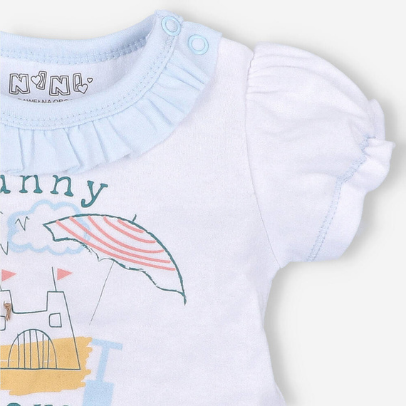 ABN-3944 Sunny T-shirt niemowlęcy z bawełny organicznej Nini biały