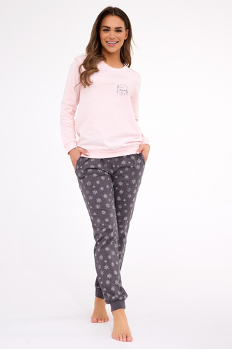 Piżama damska Cornette Molly 635/475 czekoladowa 100% bawełna – komfort