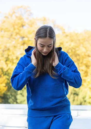  DK-K-B8 Dresowy komplet damski Dkaren - niebieski