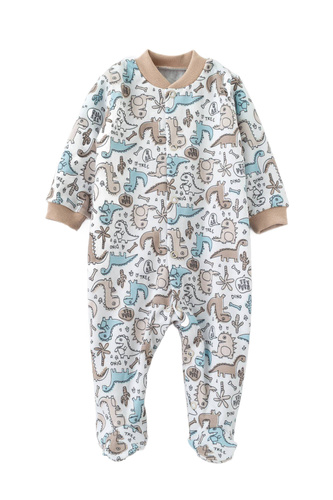 Pajacyk niemowlęcy z dinozaurami Martex  – bawełna, wygodny, zapinany, uroczy wzór
