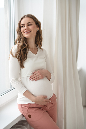 Milk Shirt Milk&Love bluzka ciążowa i do karmienia 7/8 biały 