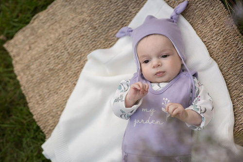 "My Garden" Wiązana Czapka niemowlęca Pinokio - fiolet