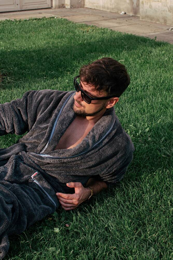 716 Rafael szlafrok męski De lafense - grafit