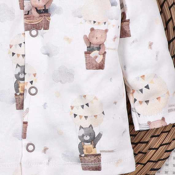 ABN-5659 Nini Kaftanik Niemowlęcy Balloon Friends 100% Bawełna Organiczna – Polska Produkcja